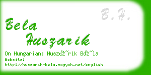 bela huszarik business card